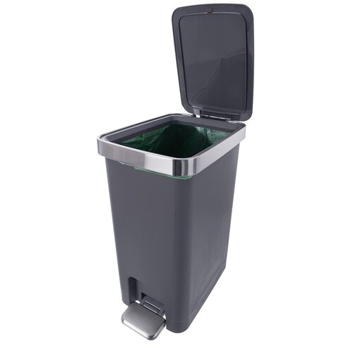 Orion Siv plastičen ko&amp;scaron; za smeti s pedalom 15 l Premier &amp;ndash; Slike