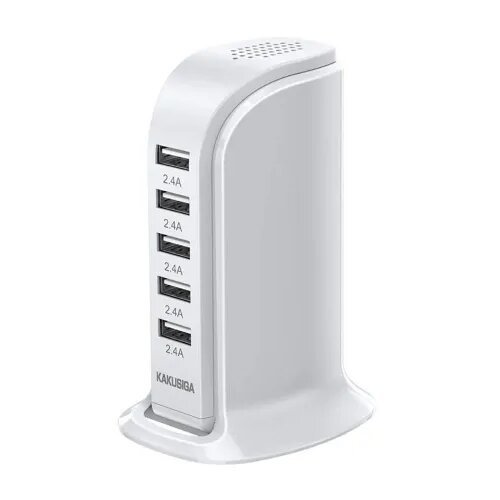 Kakusiga KSC-741 namizni polnilec 5x USB 2,4A - bel Slike