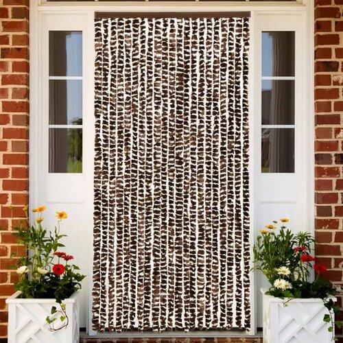 vidaXL Zastor protiv muha smeđa i bijela 100 x 200 cm od šenila Cijene