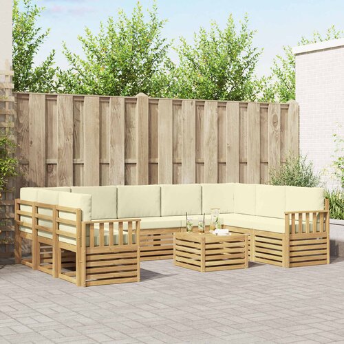  Set vanjskih sofa 8 pcs Bijela i Krem 59 x 59 x 37 cm Poliester Cijene
