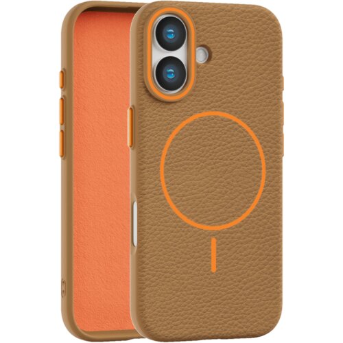  leather grip magsafe maska za iphone 17 - narandžasta Cene