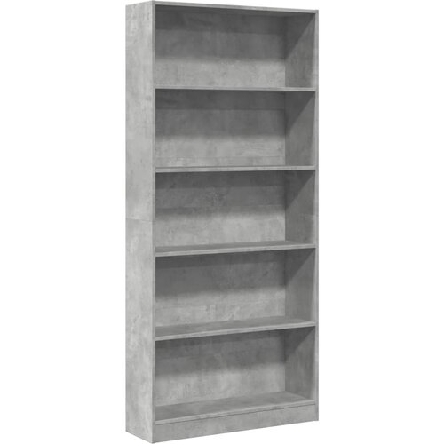Maison Chic Knjižna omara - Knjižni regal betonsko siva 80x24x176 cm inženirski les, (21725542) Slike