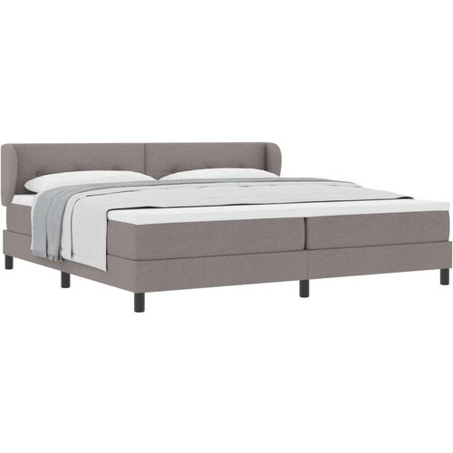 Box spring krevet Sivo-smeđa 200 x 200 cm tkanina Slike
