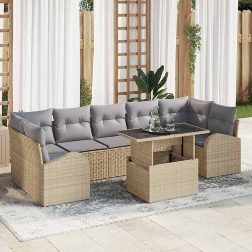  Sjedeća garnitura za vrt 8 kom. poliratan 55 x 55 x 37 cm Slike