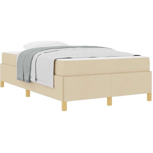  Krevet s opruga kutije Bijela i krem 120 x 190 cm Poliester Slike