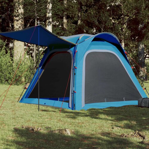 VidaXL &amp;Scaron;ator za kampiranje za 4 osobe plavi 240x221x160 cm taft 185T Slike