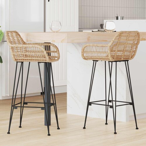  Barski stolac 2 pcs 55 x 52 x 105 cm Ratan i čelik Cijene