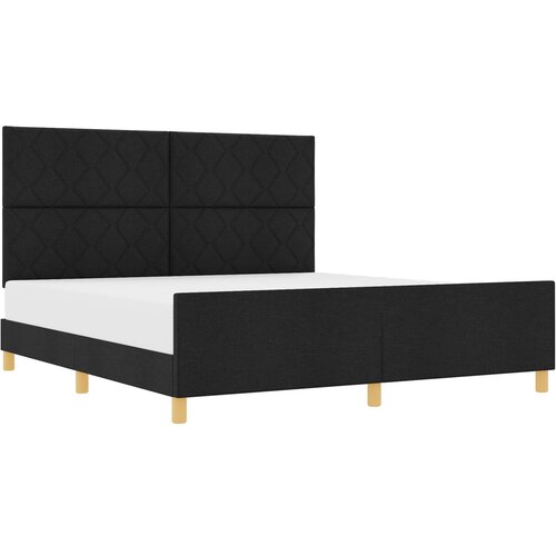 vidaXL Okvir za krevet s uzglavljem Crna 180 x 200 cm tkanina - Crna 180 x 200 cm Dizajn s rombovima Cene