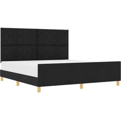 VidaXL Postelja Črna 180x200 cm Tkanina, (22049358) Slike
