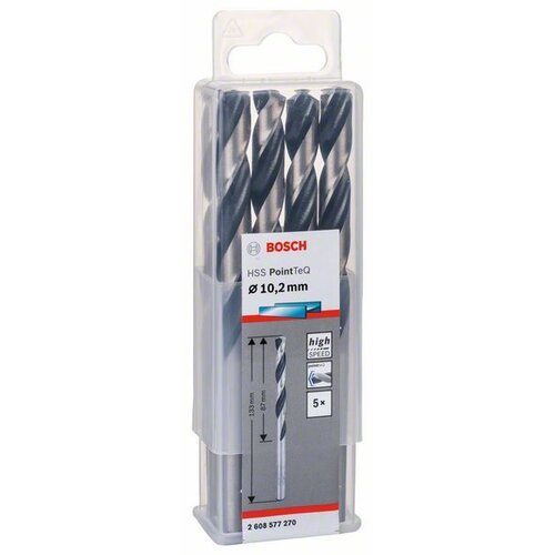 Bosch HSS spiralna burgija PointTeQ 10,2 mm paket od 5 komada Slike