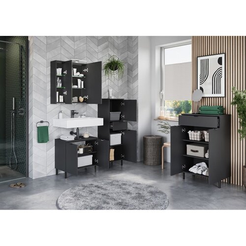 Germania antracitno siva omarica za pod umivalnik 60x56 cm arcena Slike