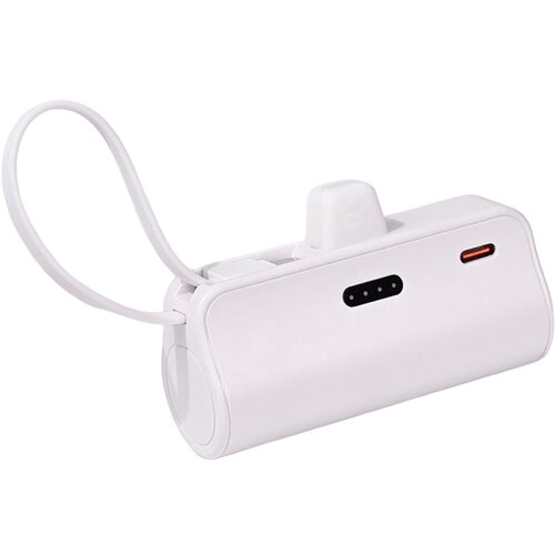  Power bank prenosiva baterija privezak 5000mAh 15W Type C bela Slike