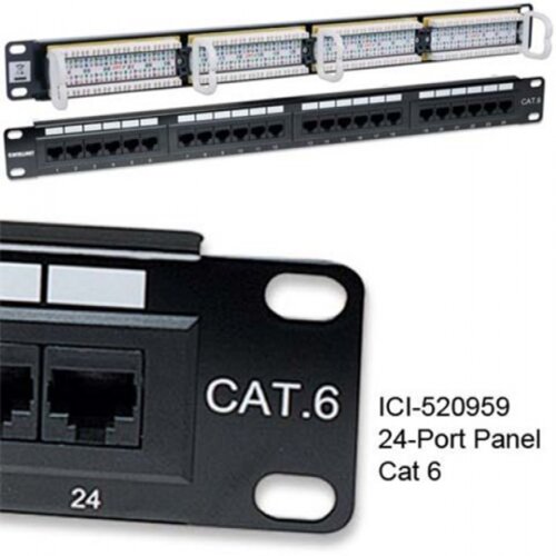 Intellinet 1U 24-port UTP Cat6 črn patch panel Slike