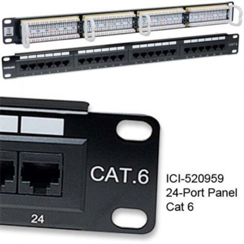 Intellinet prespojni panel, Cat6, UTP, 24 porta, 19, 1U, crni Slike