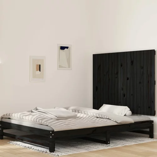  Uzglavlje za krevet Crno 127,5x3x90 cm od masivne borovine