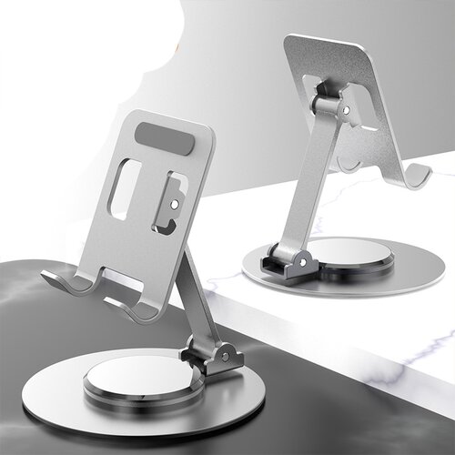 INF srebrno kovinsko stojalo za telefon - S512: vrtenje za 360&amp;deg;, zložljivo in univerzalno, (21664022) Slike