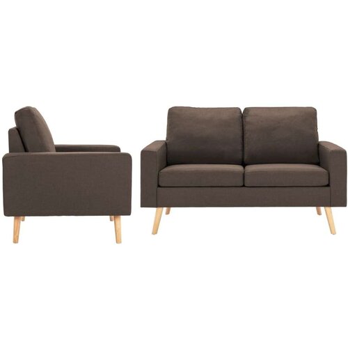  2-dijelni set sofa od tkanine smeđi Cene