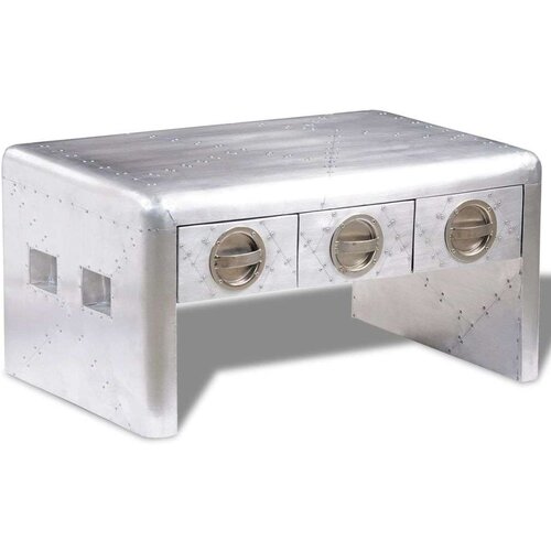  Letalska klubska mizica s 3 predali starinski letalski stil - Klubska Mizica, (21574998) Cene