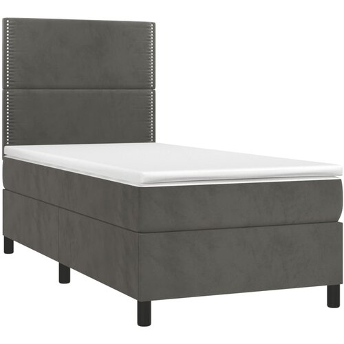  Krevet box spring s madracem LED tamnosivi 90x190 cm bar&amp;scaron;un Slike