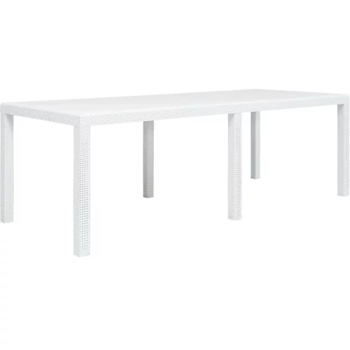 Vrtna miza iz plastike 220x90x72 cm bela videz ratana