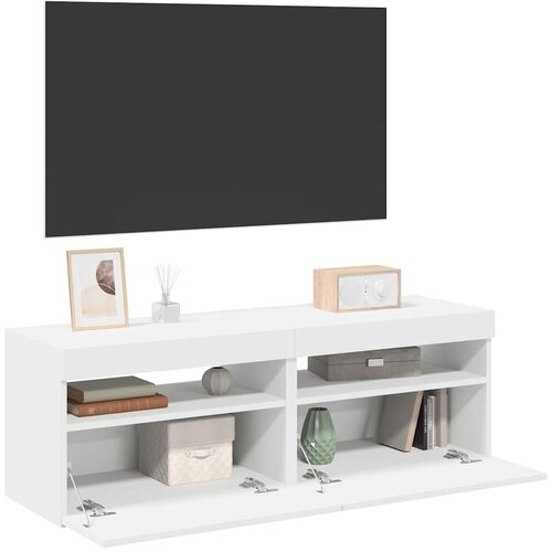 TV ormarići s LED svjetlima 2 kom bijeli 60 x 35 x 40 cm Cene