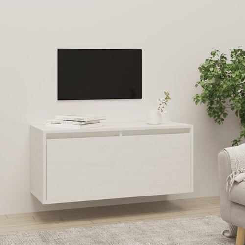 vidaXL Stenska omarica bela 80x30x35 cm trdna borovina Cene