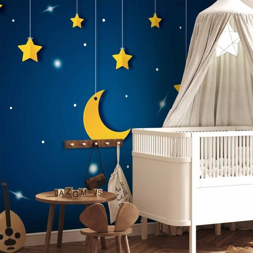  Foto tapeta - Skyline - night sky landscape with stars and moon for children 450x315 Vodootporna Slike