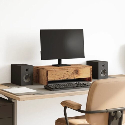 vidaXL Stalak za monitor s ladicama boja drva 50 x 27 x 15 cm drveni Cijene