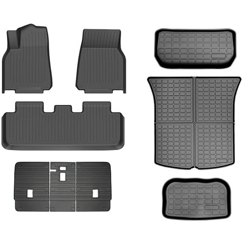 INF Komplet talnih preprog Tesla Model Y TPE s preprogami za prtljažnik in podlogo za hrbet, (21540209) Slike