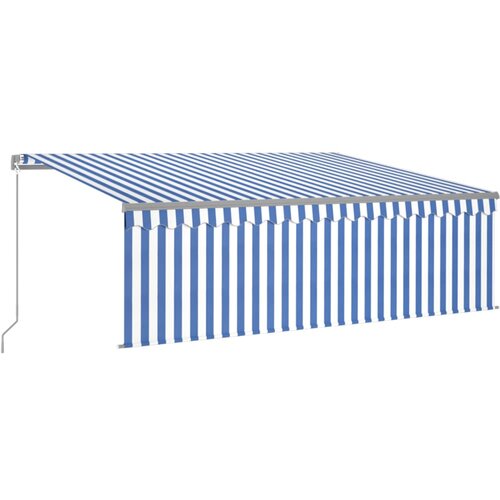 Maison Chic Ročno zložljiva tenda - Senčniki s senčilom 4x3 m modra in bela, (22039052) Cene