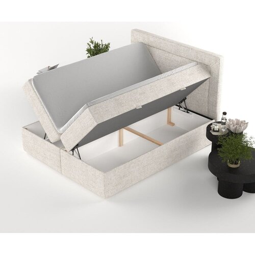 Maison de R&amp;ecirc;ve Kremno bela boxspring postelja s prostorom za shranjevanje 180x200 cm Imagine &amp;ndash; Slike