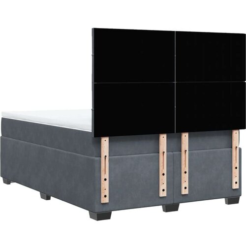 VidaXL Krevet s oprugama i madracem tamnosivi 160x200 cm bar&amp;scaron;unasti Slike