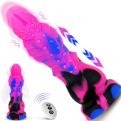 SuperLove Fantasy Thrusting & Vibrating Monster Dildo with Remote Control Cene