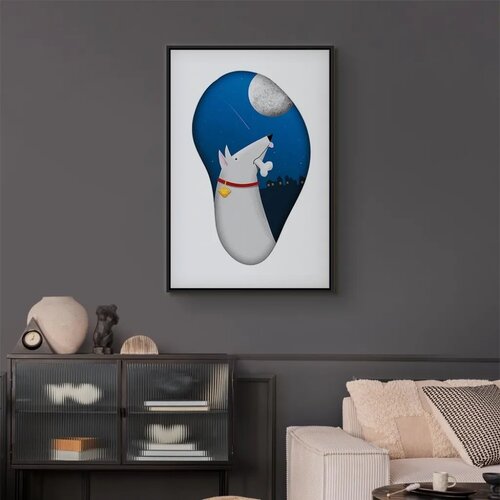  Slika - Dog Dreams (1 Part) Vertical 40x60 U crnom drvenom okviru Slike
