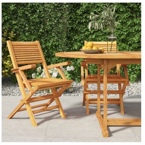  Sklopive vrtne stolice 2 kom 55x62x90 cm od masivne tikovine Cene