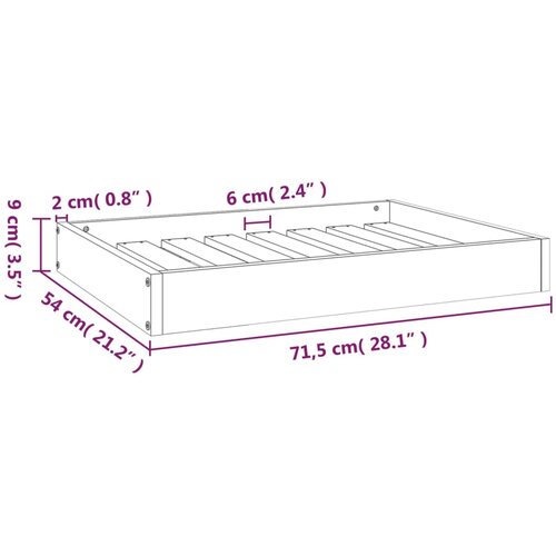  Krevet za pse bijeli 71,5x54x9 cm od masivne borovine Slike