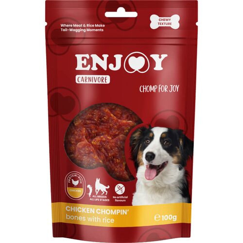 Enjoy carnivore chomp for joy žvečljive kostke, piščanec in riž - 100 g Cene