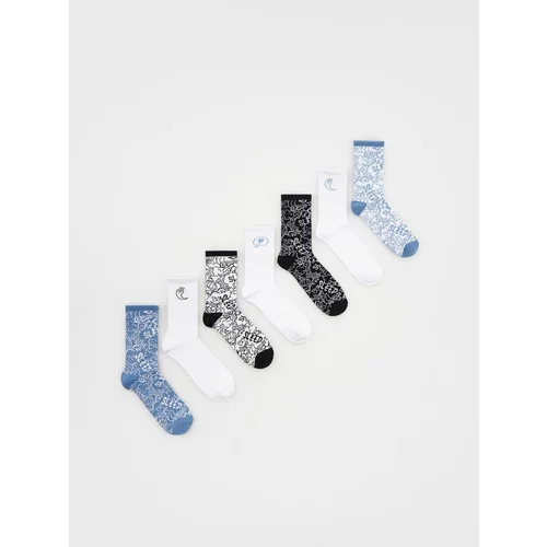 Reserved komplet 7 parov nogavic z visokim deležem bombaža - modra