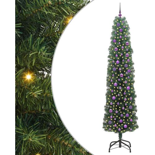 VidaXL Umjetno božićno drvce Zelena 240 cm PVC i čelik i plastika Slike