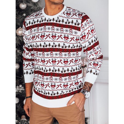 DStreet Sweter męski świąteczny biały Cene