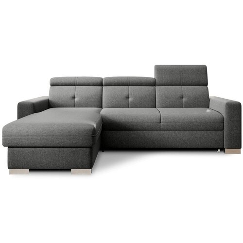 ELTAP Siva raztegljiva/s prostorom za shranjevanje kotna sedežna garnitura (levi kot/z ležalnikom) Fresia – Cene