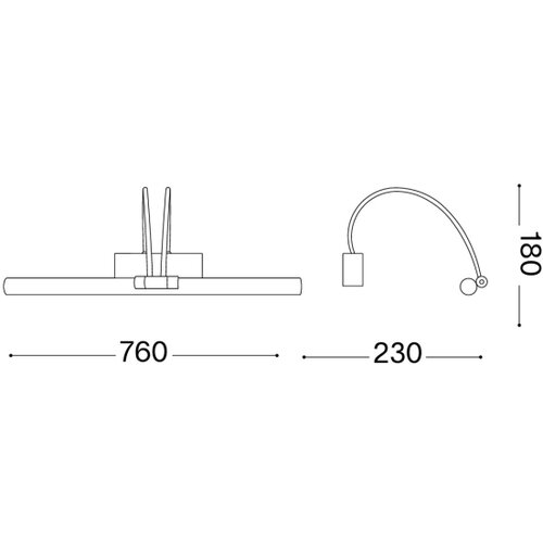 Ideal Lux - LED osvetljenje za slike BOW LED/8W/230V 76 cm CRI 90 mesing Slike