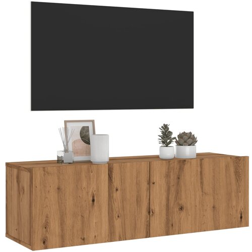 VidaXL Stenska TV omarica artisan hrast 100x30x30 cm inženirski les Slike