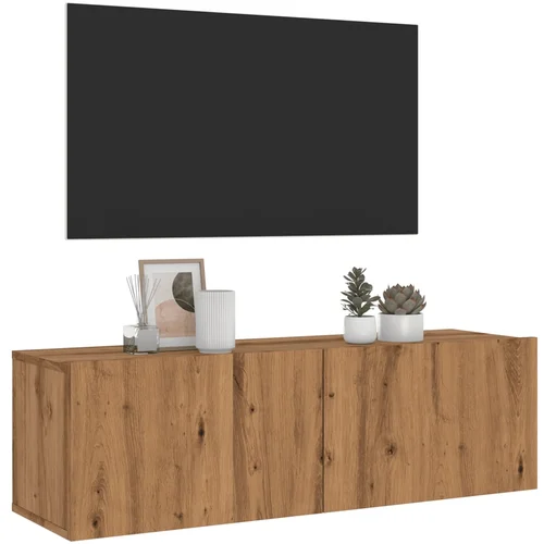 vidaXL Stenska TV omarica artisan hrast 100x30x30 cm inženirski les