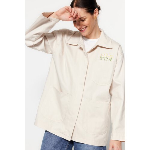 Trendyol Winter Jacket - Ecru - Double-breasted Slike