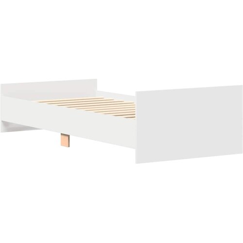  Okvir kreveta bijeli 75 x 190 cm mali od konstruiranog drva Slike
