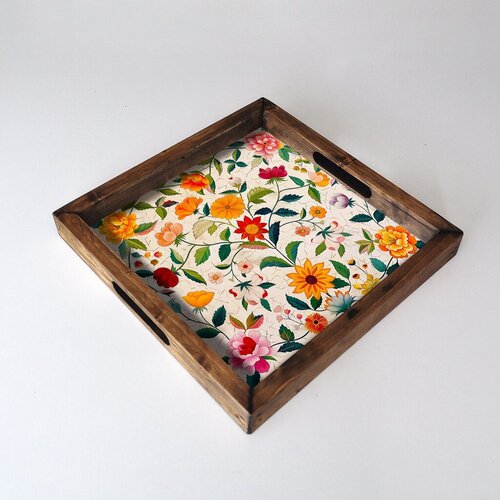 Aberto Design Poslužavnik REF060 35 x 35 x 4 cm, Šareni Cene