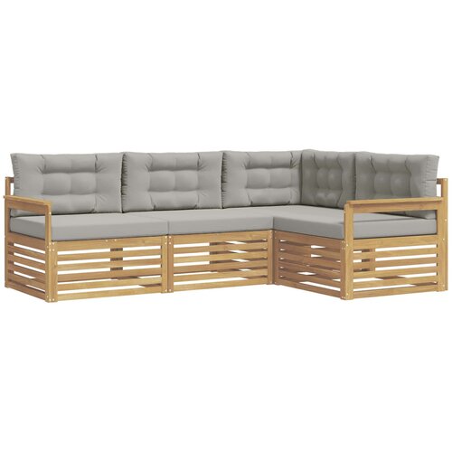 vidaXL Zunanja garnitura za sedenje 5 pcs Bela in svetlo siva, (5000281917) Cene