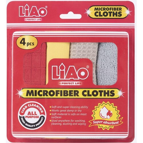LIAO Mikrofiber Krpe za Či&amp;scaron;ćenje 4/1 G130020 &amp;ndash; Mikrofiber Krpa za Brisanje i Poliranje 30x30 cm Slike