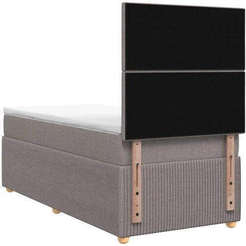 LED okvir za krevet s madracem Sivosmeđa 90 x 190 cm Tkanina - Sivosmeđa 90 x 190 cm Dizajn linija Slike